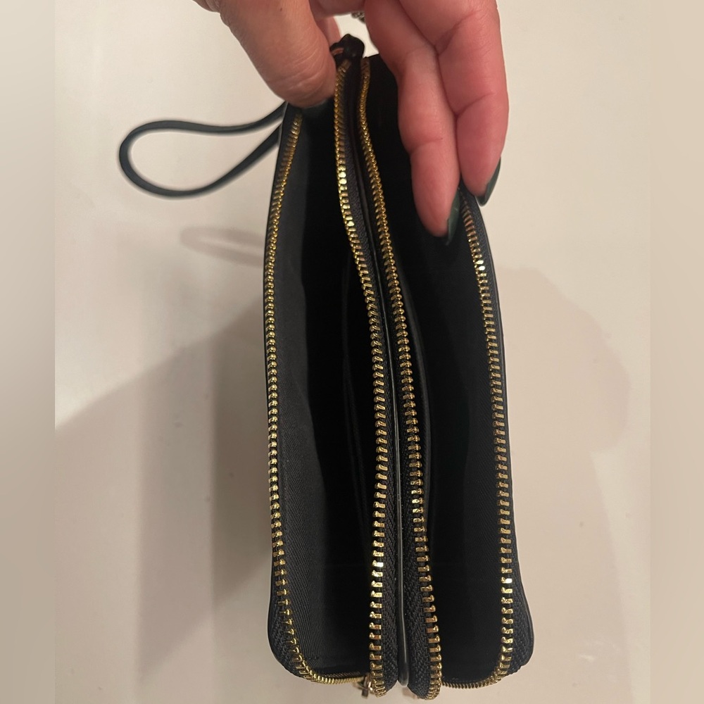 Coach Dark Brown and Black Wristlet Like New - Picture 6 of 9